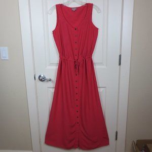 J.Jill Long Dress Size S Button Up Pink Sleeveless